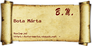 Bota Márta névjegykártya